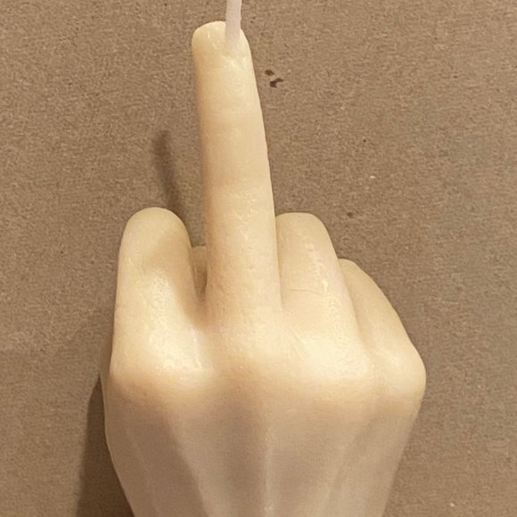 Beige Middle Finger Candle - Picture 2 of 5
